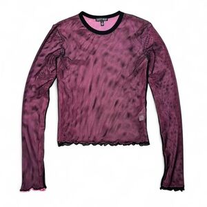 Current Mood Double Mesh lined Netted Long Sleeve Top